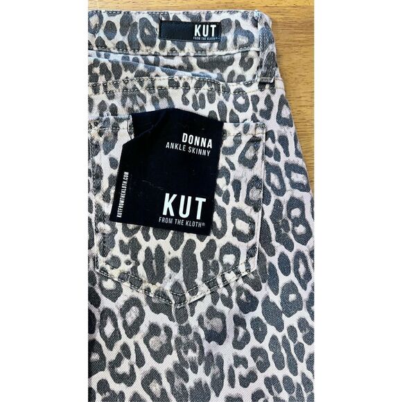 KUT FROM THE KLOTH DONNA ANKLE SKINNY LEOPARD PRINT JEANS WOMENS SIZE 2 NEW - Picture 11 of 12
